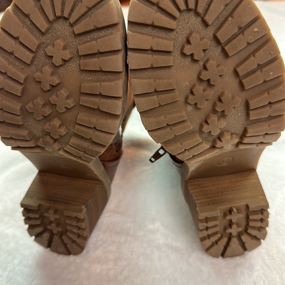 Universal Thread Womens Marla Block Heel Cognac Brown Zippered Boots Size 6 - Picture 12 of 16